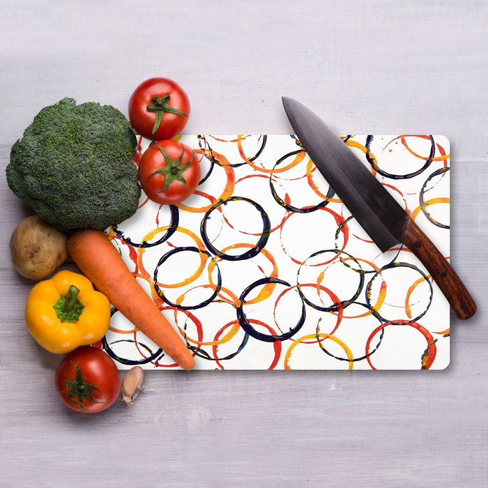 Hermia Tabla de Cortar de Vidrio Templado Multicolor 30 x 40 cm